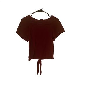 Justice Juniors Sweater Small, Bottom Tie Front, Burgundy Pre-owned No Flaws